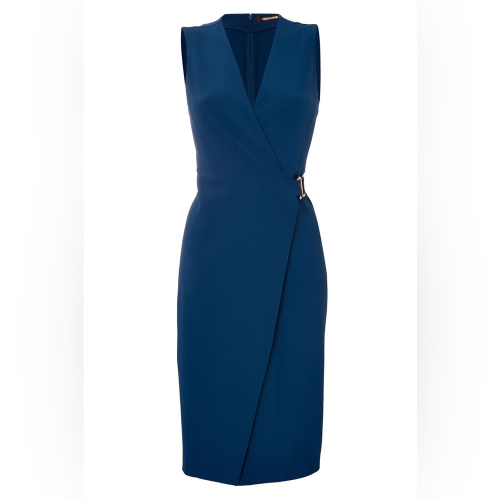 Roberto Cavalli Deep Blue Asymmetrical Dress